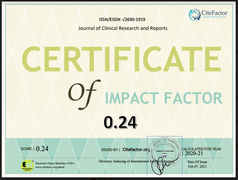 journal of clinical research and reports impact factor